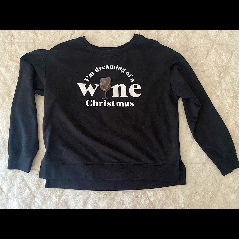 Black Holiday Crew Neck Sweater